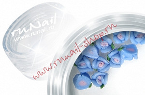 ruNail 3DSA009 3d Flower C (Пластиковые цветы) в пласт. банке